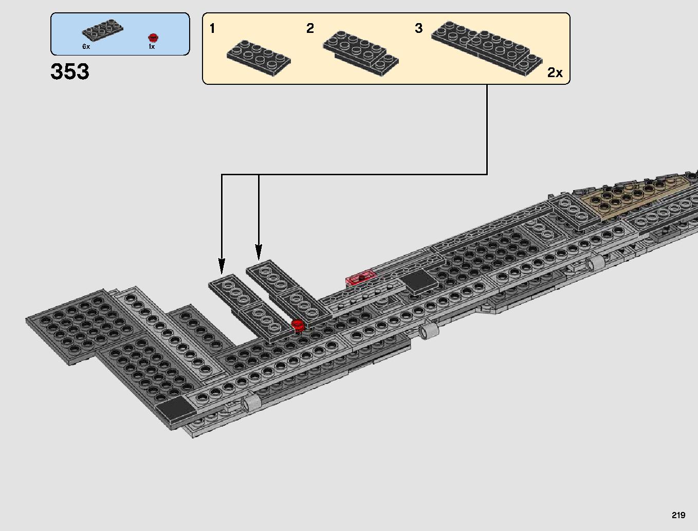 First Order Star Destroyer 75190 LEGO information LEGO instructions 219 page