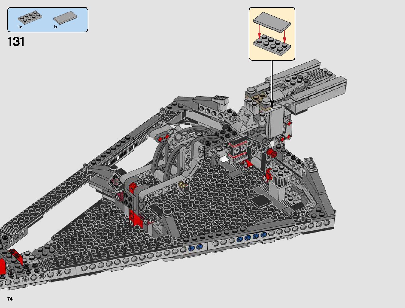 First Order Star Destroyer 75190 LEGO information LEGO instructions 74 page