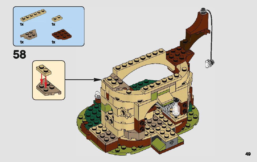 ヨーダの小屋 75208 レゴの商品情報 レゴの説明書・組立方法 49 page