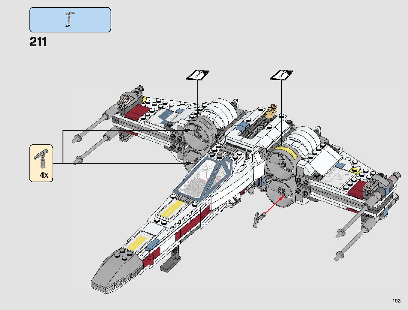X-Wing Starfighter 75218 LEGO information LEGO instructions 103 page