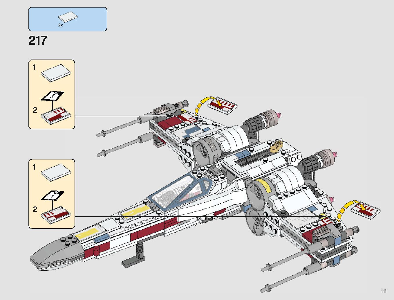 X-Wing Starfighter 75218 LEGO information LEGO instructions 111 page