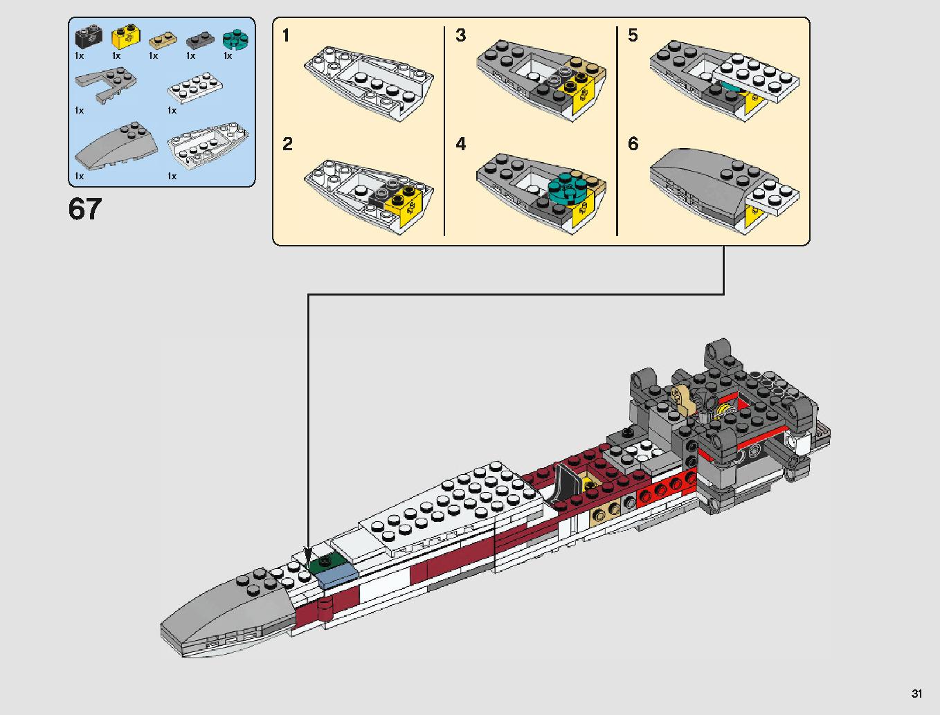 X-Wing Starfighter 75218 LEGO information LEGO instructions 31 page
