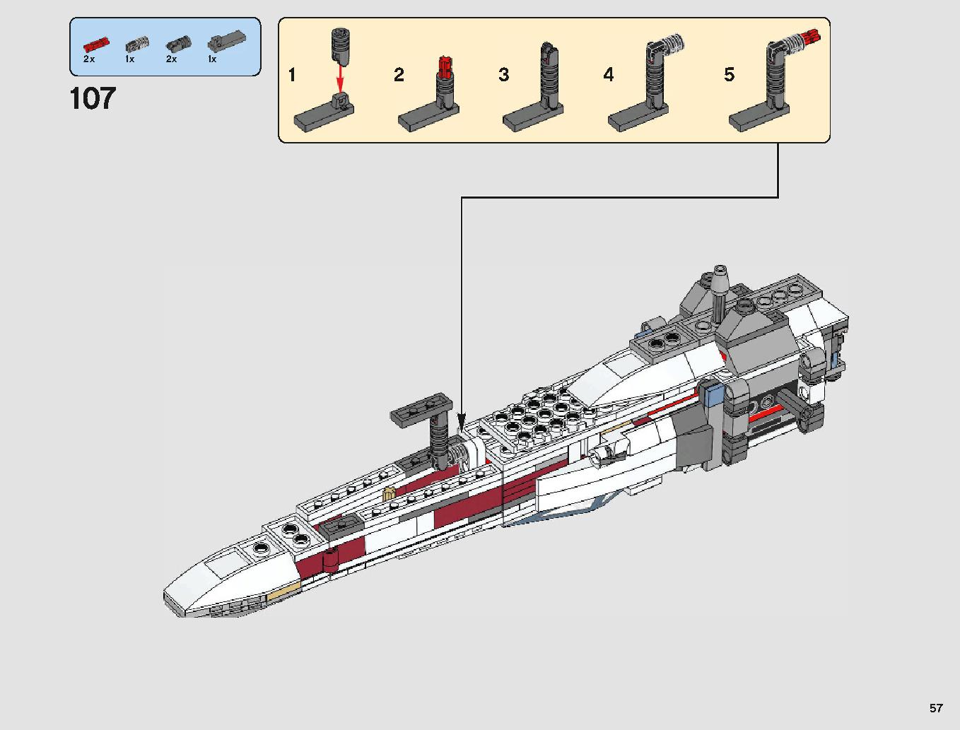 X-Wing Starfighter 75218 LEGO information LEGO instructions 57 page