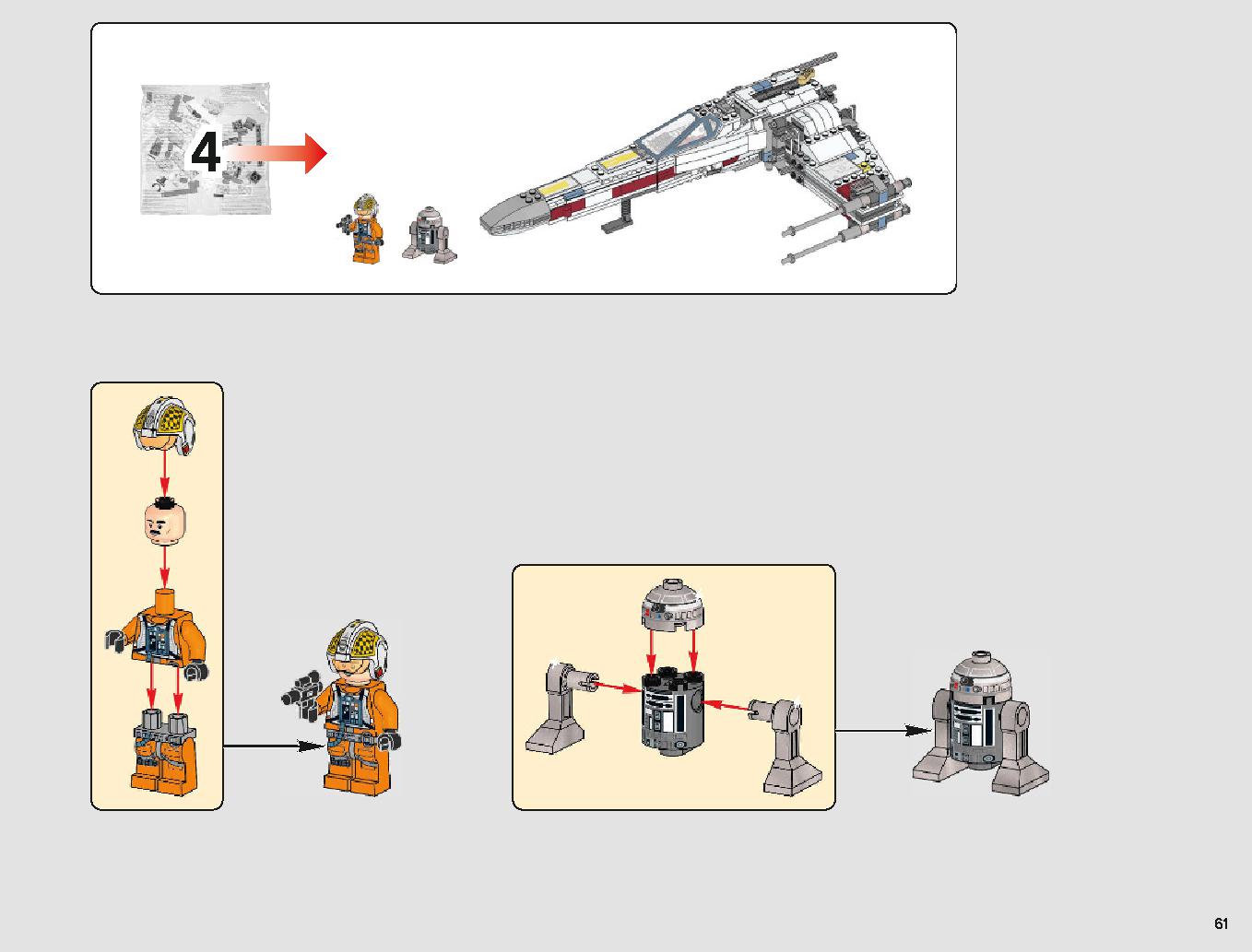X-Wing Starfighter 75218 LEGO information LEGO instructions 61 page