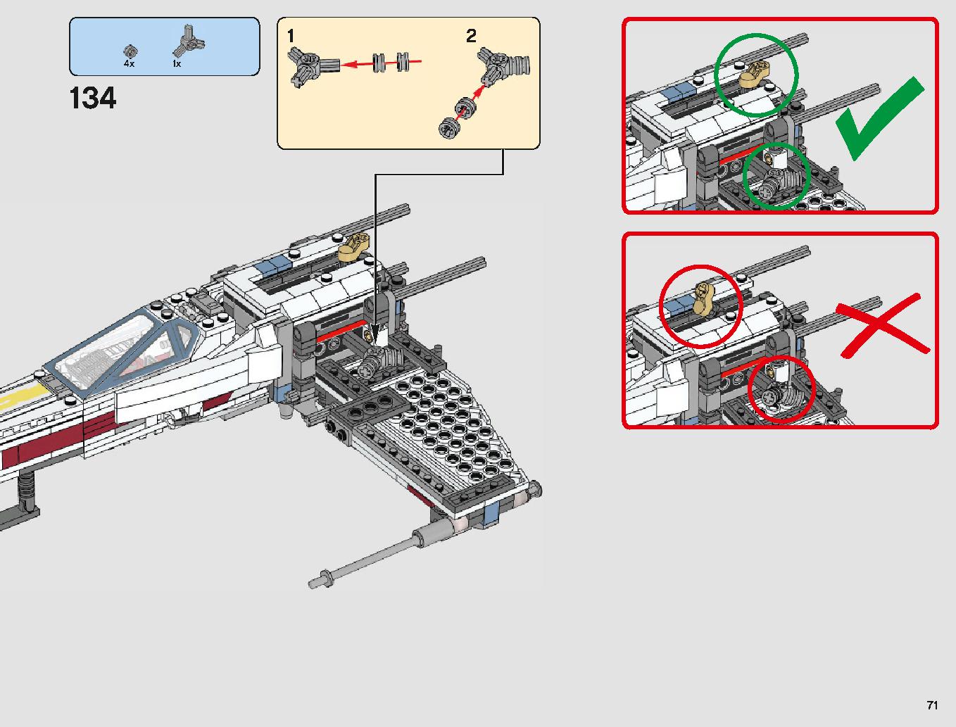 X-Wing Starfighter 75218 LEGO information LEGO instructions 71 page