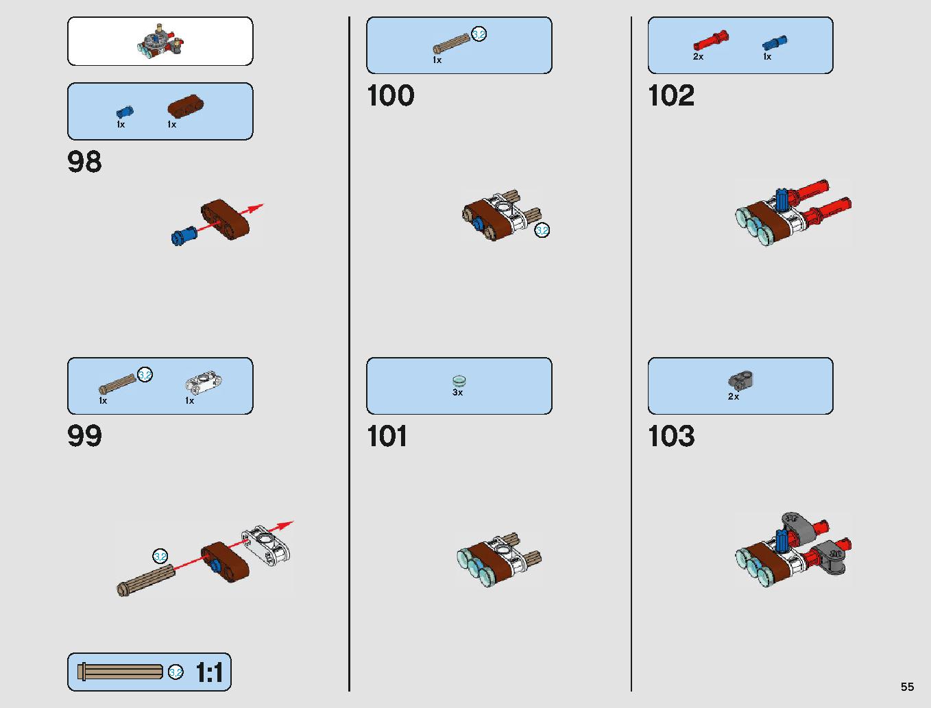 脱出ポッド vs.デューバック マイクロファイター 75219 レゴの商品情報 レゴの説明書・組立方法 55 page
