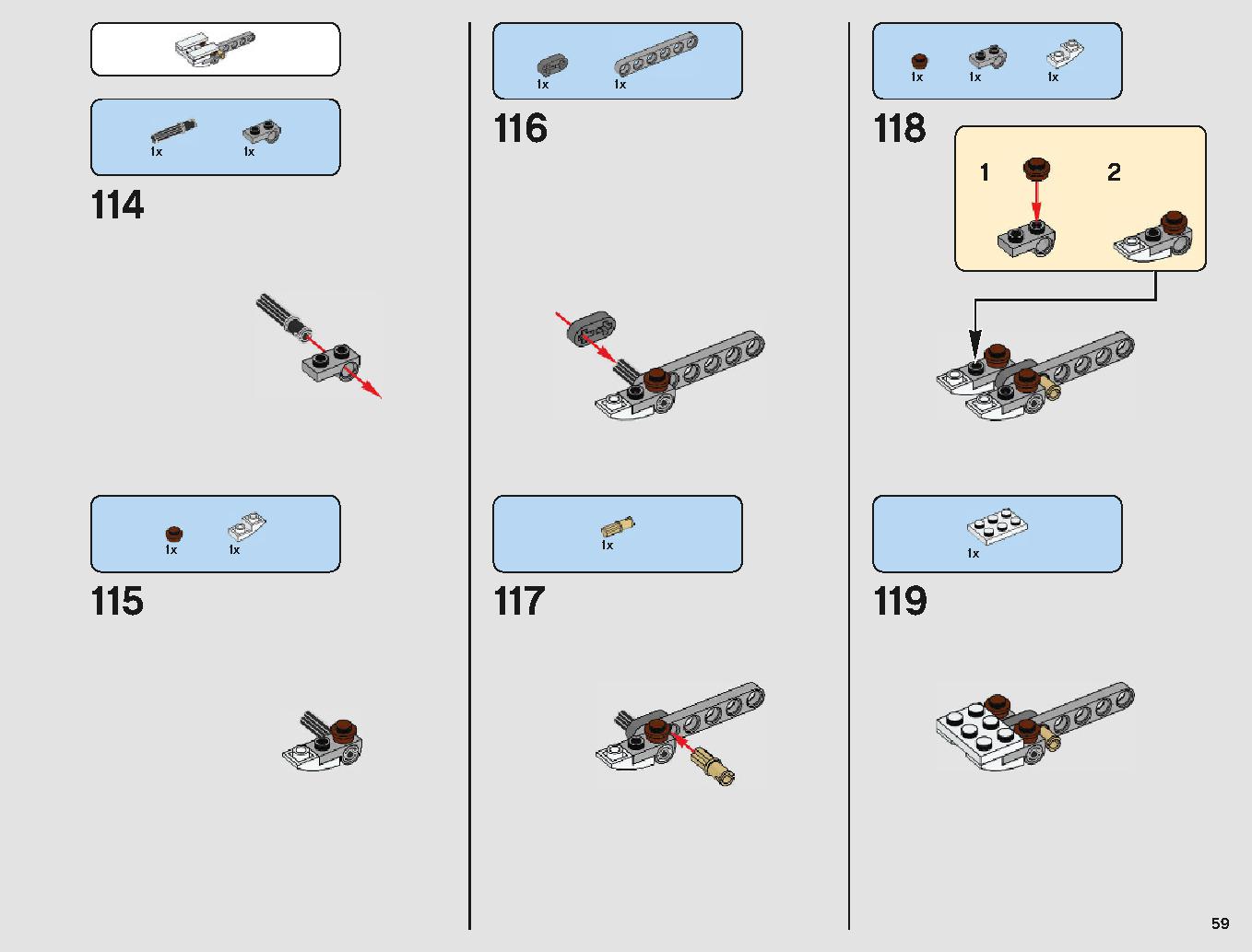 脱出ポッド vs.デューバック マイクロファイター 75219 レゴの商品情報 レゴの説明書・組立方法 59 page