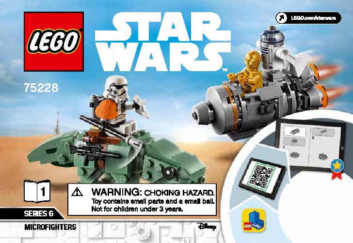 Escape Pod vs. Dewback Microfighters 75228 LEGO information LEGO instructions 1 page