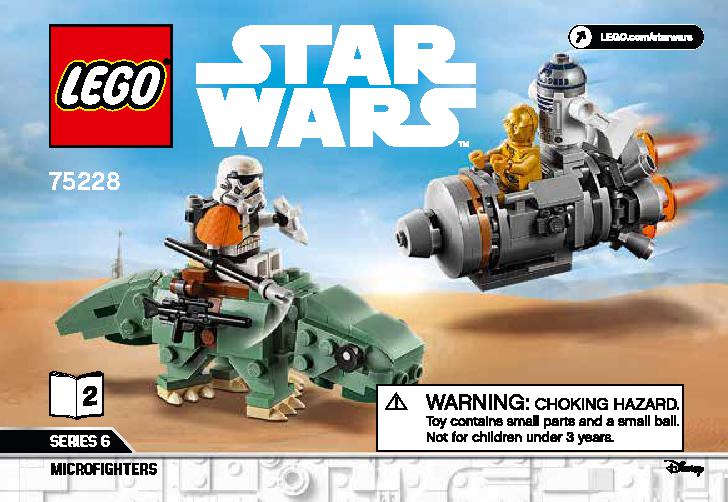 Escape Pod vs. Dewback Microfighters 75228 LEGO information LEGO instructions 1 page