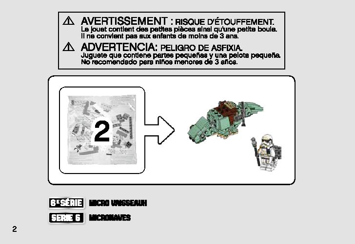 Escape Pod vs. Dewback Microfighters 75228 LEGO information LEGO instructions 2 page
