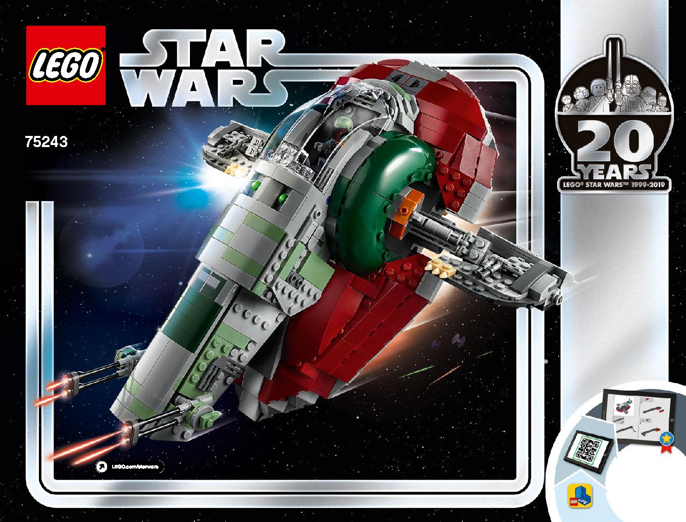 Slave I - 20th Anniversary Edition 75243 LEGO information LEGO instructions 1 page