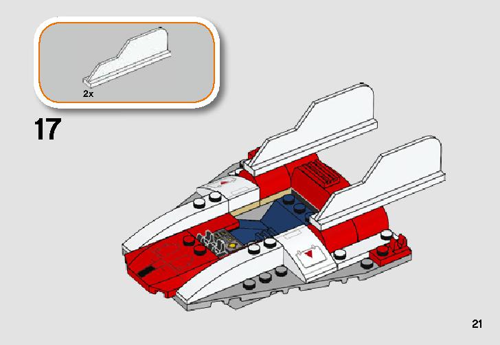 Rebel A-Wing Starfighter 75247 LEGO information LEGO instructions 21 page
