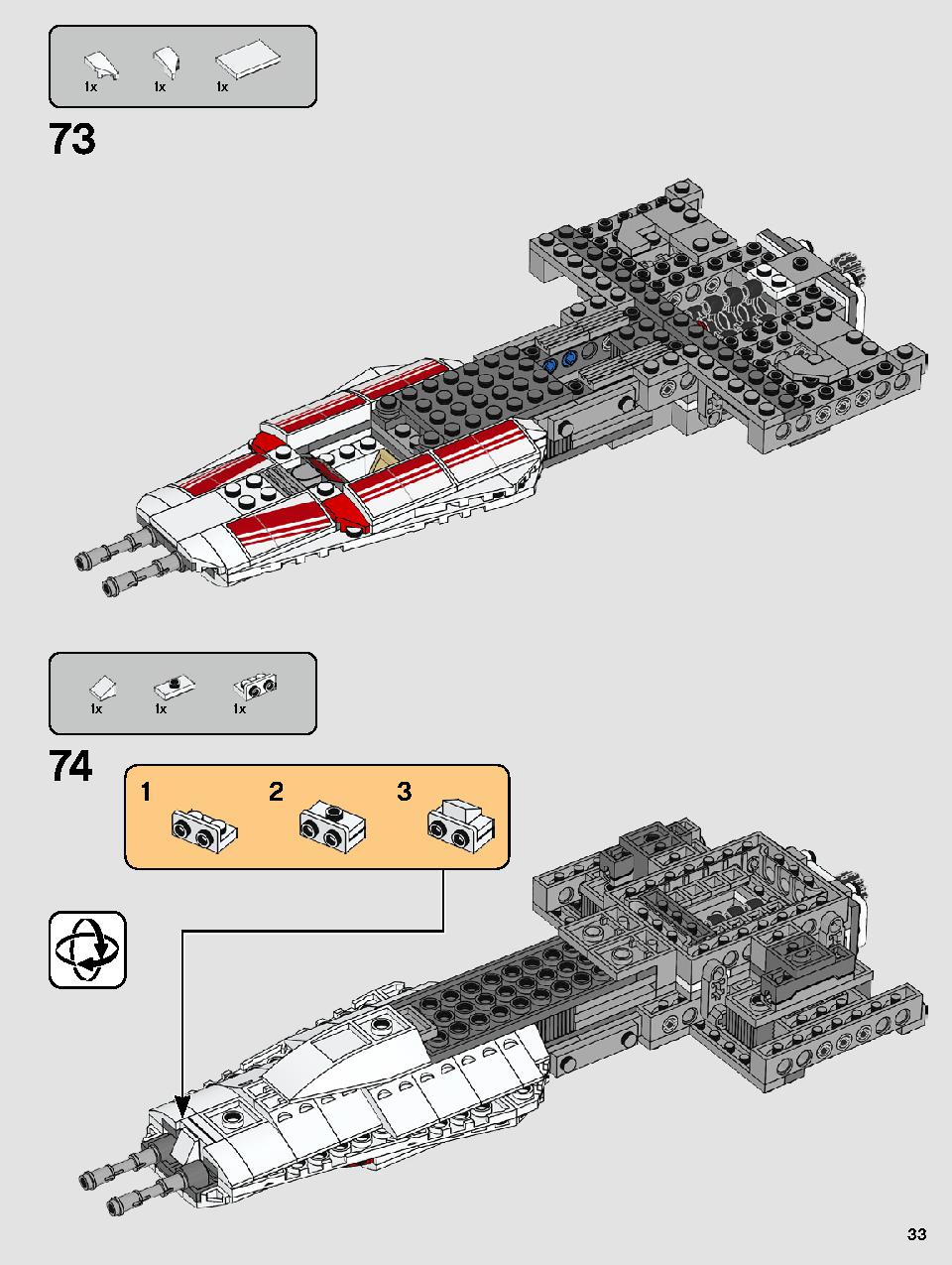 Resistance Y-Wing Starfighter 75249 LEGO information LEGO instructions 33 page