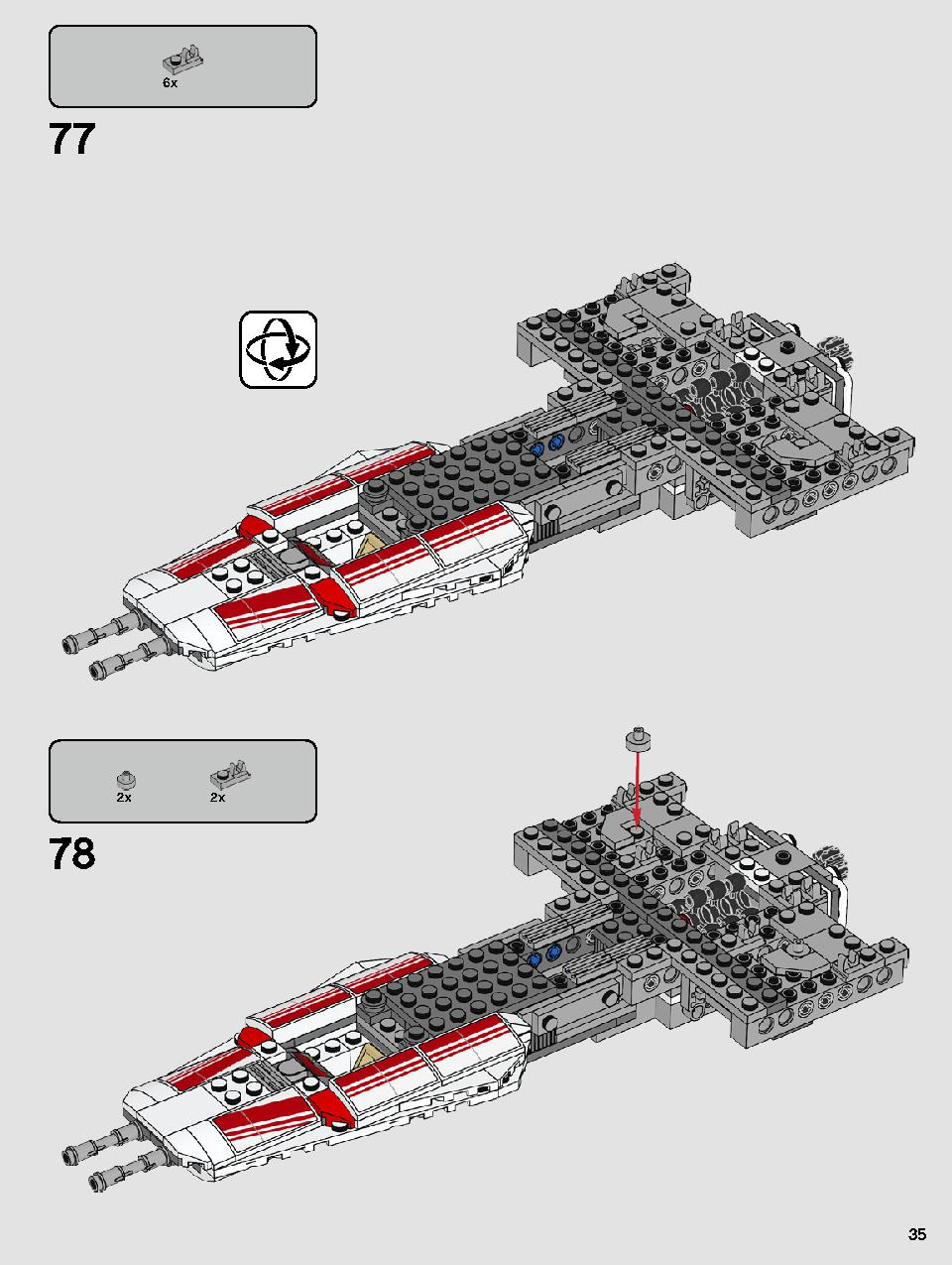 Resistance Y-Wing Starfighter 75249 LEGO information LEGO instructions 35 page