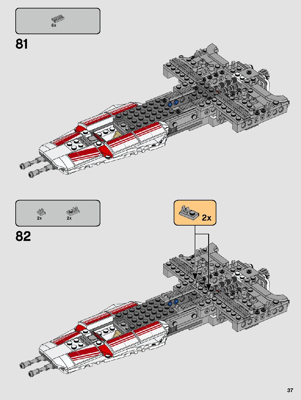 Resistance Y-Wing Starfighter 75249 LEGO information LEGO instructions 37 page