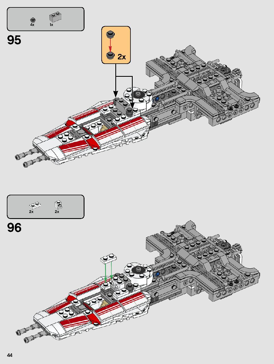 Resistance Y-Wing Starfighter 75249 LEGO information LEGO instructions 44 page