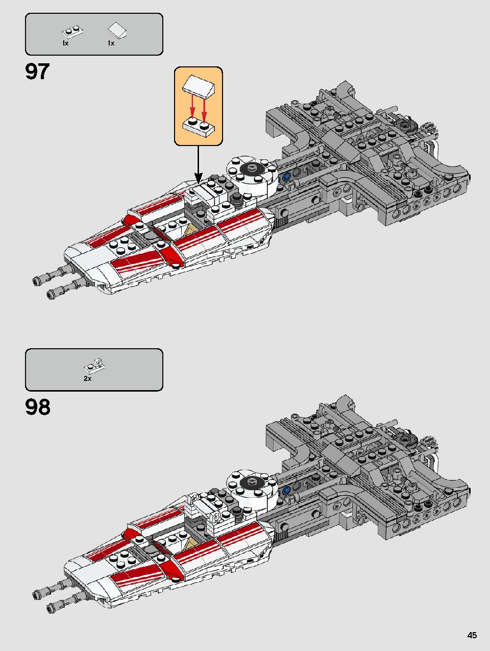 Resistance Y-Wing Starfighter 75249 LEGO information LEGO instructions 45 page