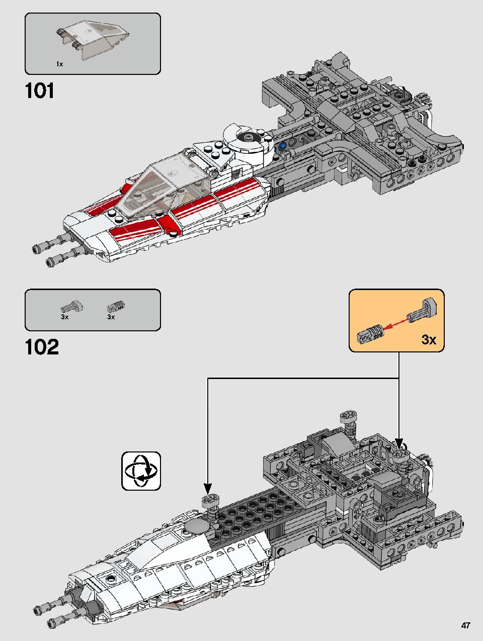 Resistance Y-Wing Starfighter 75249 LEGO information LEGO instructions 47 page