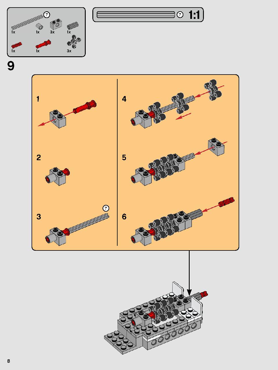 Resistance Y-Wing Starfighter 75249 LEGO information LEGO instructions 8 page