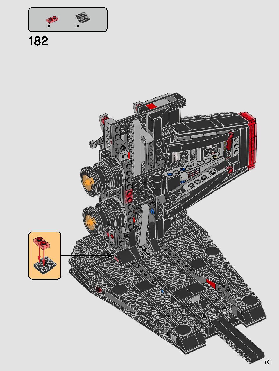 Kylo Ren's Shuttle 75256 LEGO information LEGO instructions 101 page
