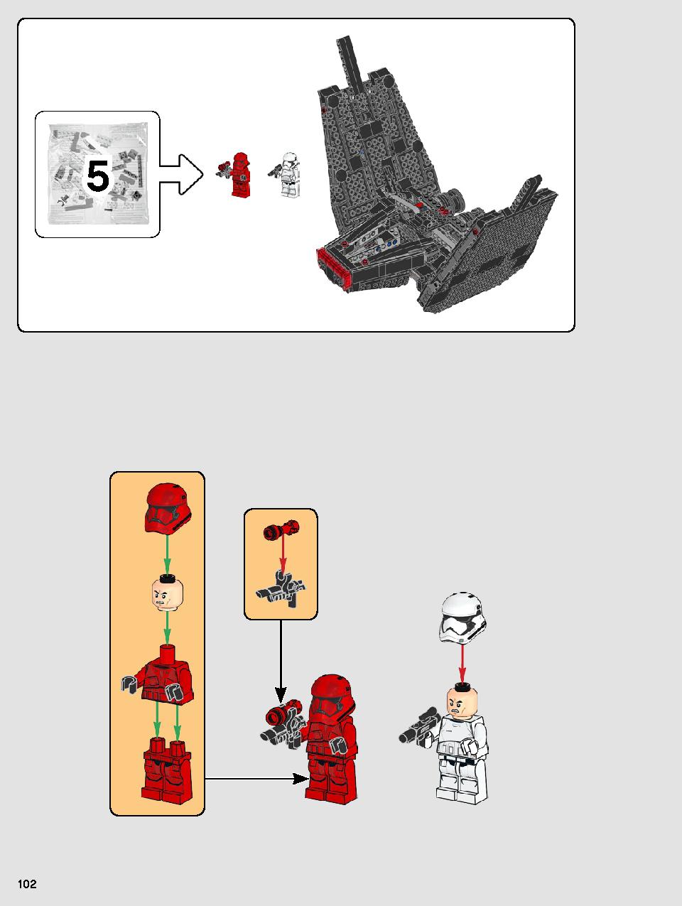 Kylo Ren's Shuttle 75256 LEGO information LEGO instructions 102 page