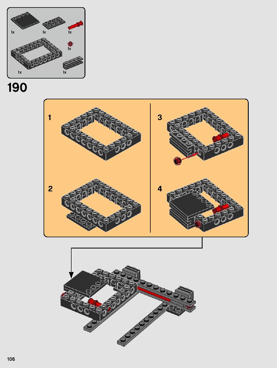 스타워즈 카일로 렌의 셔틀™ 75256 레고 세트 제품정보 레고 조립설명서 106 page