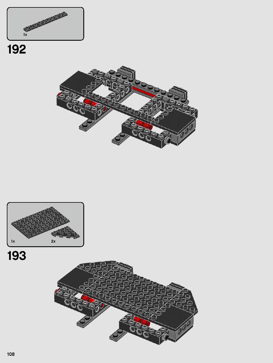 Kylo Ren's Shuttle 75256 LEGO information LEGO instructions 108 page