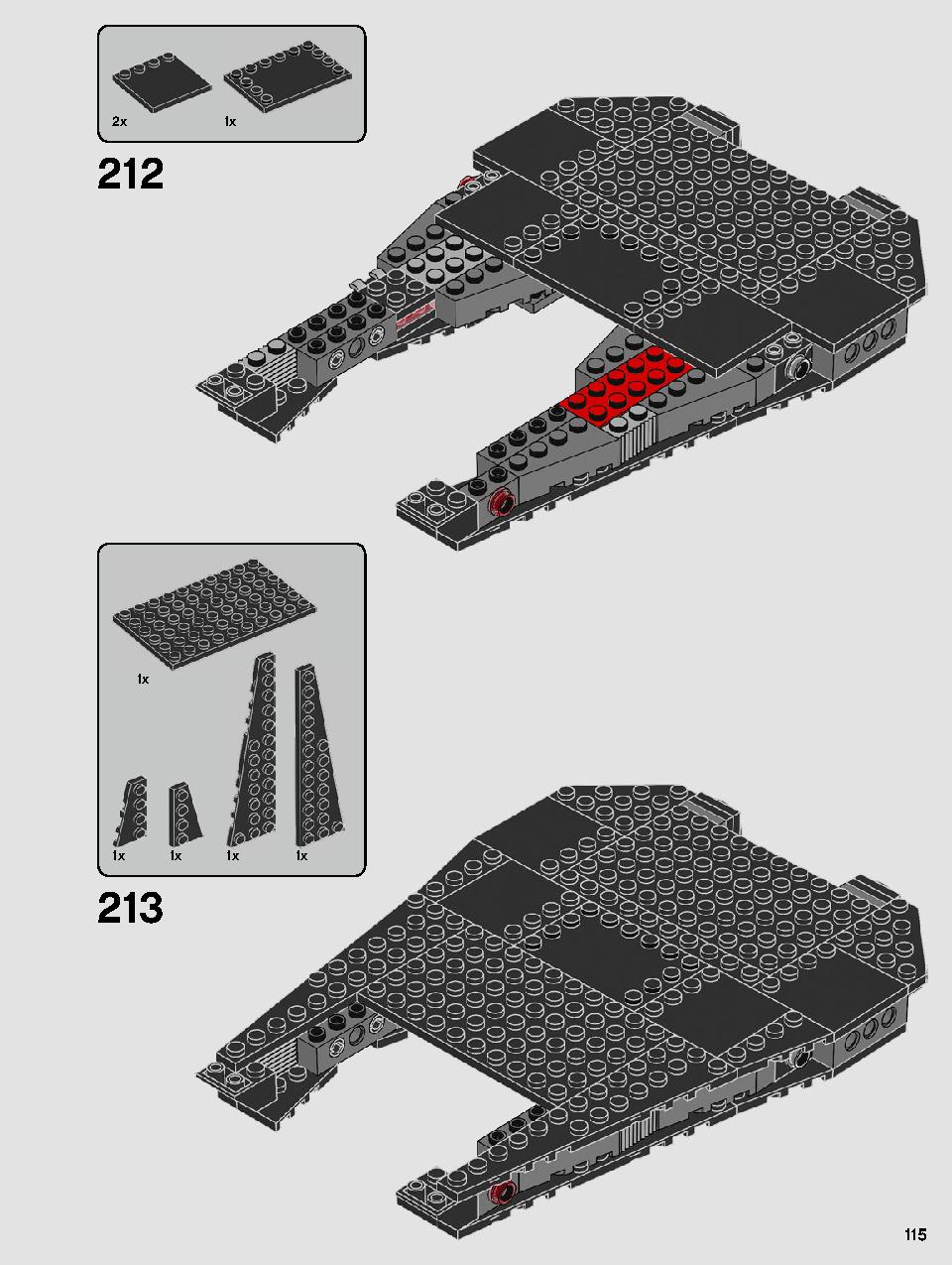 Kylo Ren's Shuttle 75256 LEGO information LEGO instructions 115 page