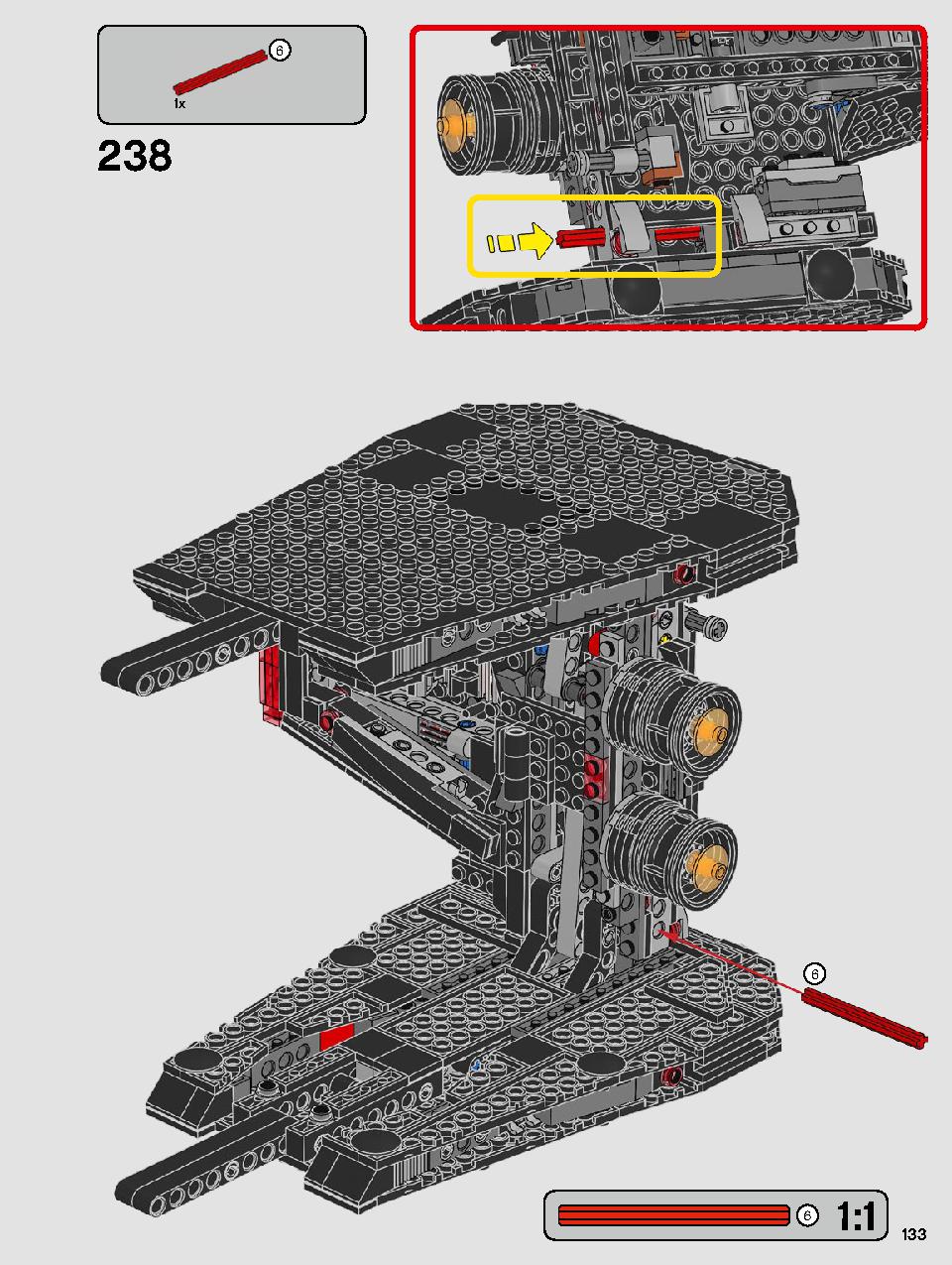 Kylo Ren's Shuttle 75256 LEGO information LEGO instructions 133 page