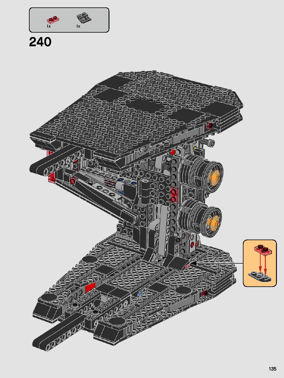 Kylo Ren's Shuttle 75256 LEGO information LEGO instructions 135 page