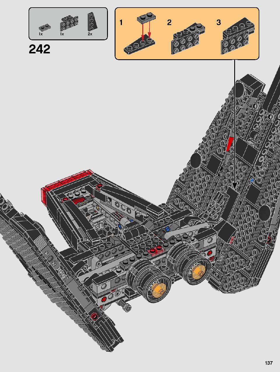 Kylo Ren's Shuttle 75256 LEGO information LEGO instructions 137 page