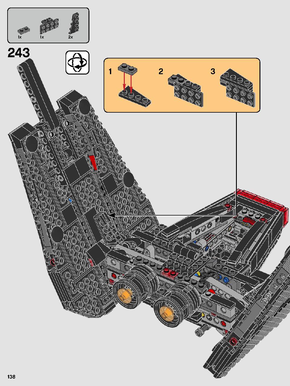 Kylo Ren's Shuttle 75256 LEGO information LEGO instructions 138 page