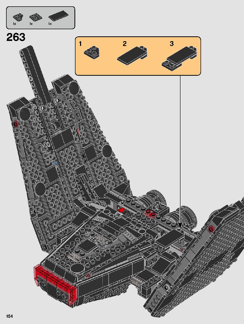 Kylo Ren's Shuttle 75256 LEGO information LEGO instructions 154 page