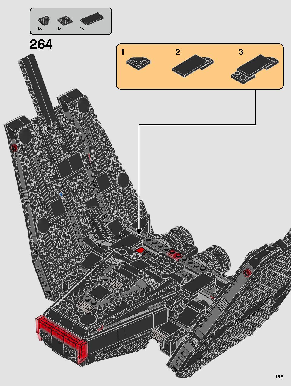 스타워즈 카일로 렌의 셔틀™ 75256 레고 세트 제품정보 레고 조립설명서 155 page