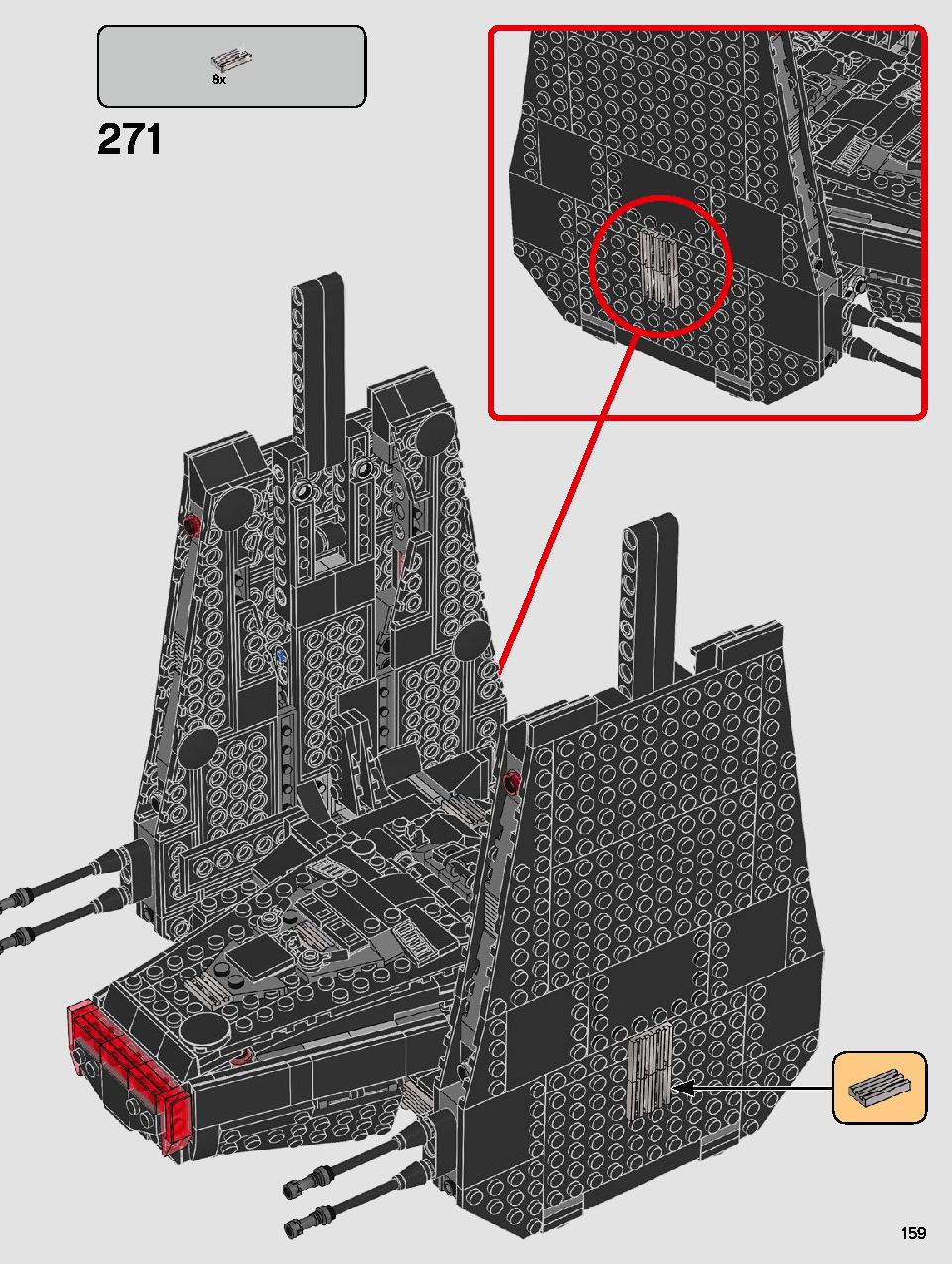 Kylo Ren's Shuttle 75256 LEGO information LEGO instructions 159 page