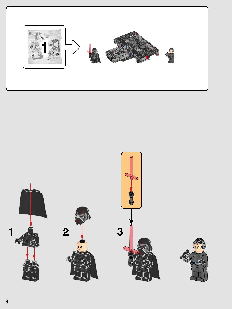 Kylo Ren's Shuttle 75256 LEGO information LEGO instructions 6 page