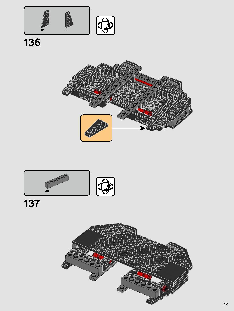 Kylo Ren's Shuttle 75256 LEGO information LEGO instructions 75 page