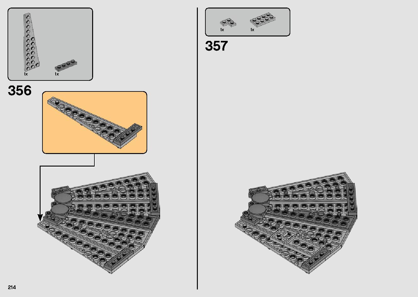 Millennium Falcon 75257 LEGO information LEGO instructions 214 page