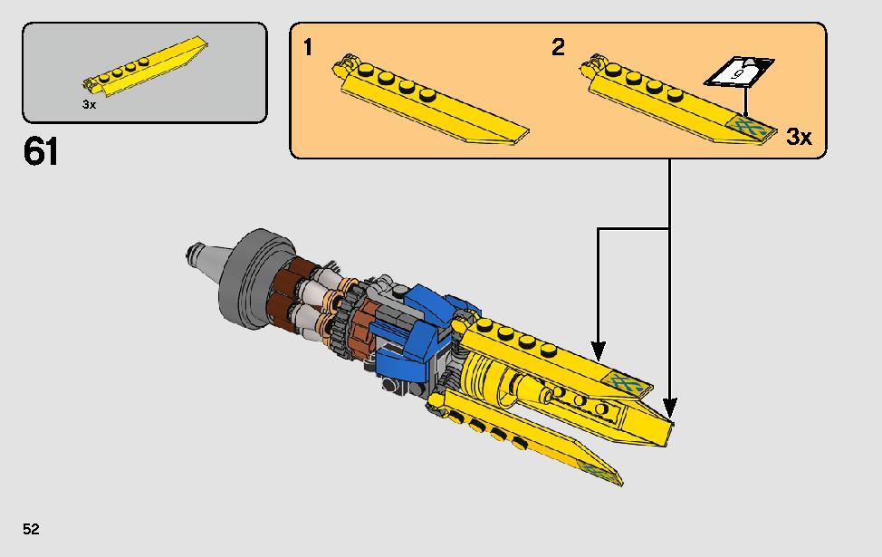 Anakin's Podracer - 20th Anniversary Edition 75258 LEGO information LEGO instructions 52 page
