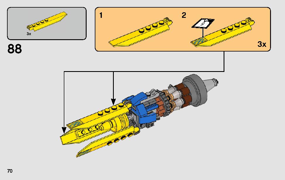 Anakin's Podracer - 20th Anniversary Edition 75258 LEGO information LEGO instructions 70 page