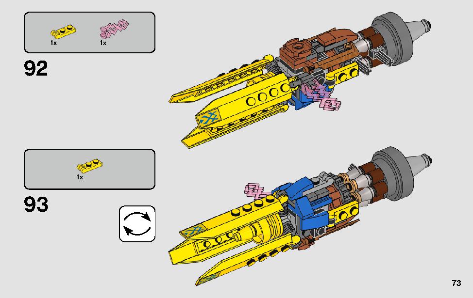Anakin's Podracer - 20th Anniversary Edition 75258 LEGO information LEGO instructions 73 page