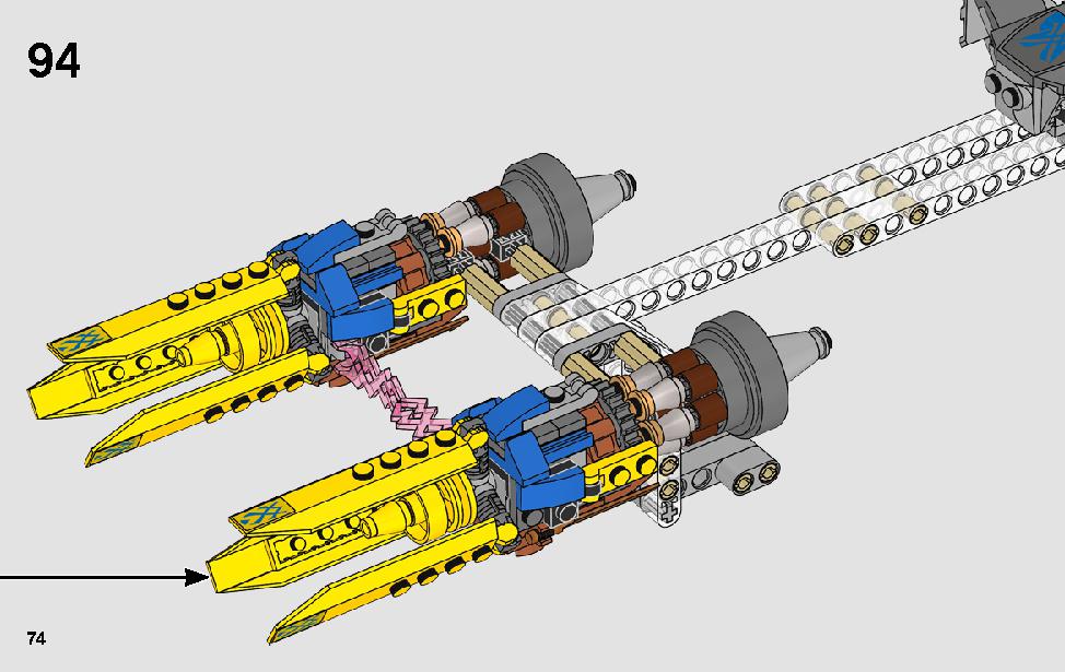 Anakin's Podracer - 20th Anniversary Edition 75258 LEGO information LEGO instructions 74 page