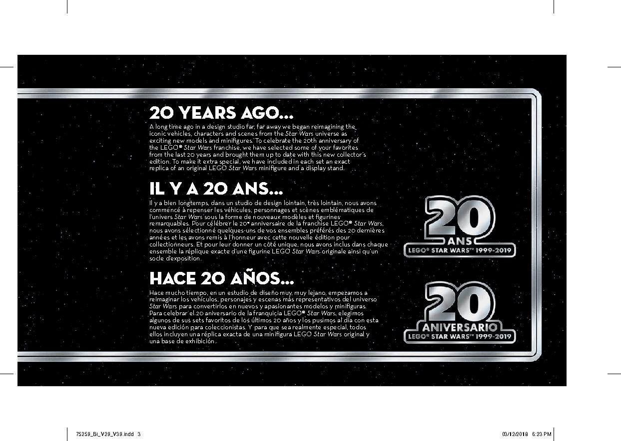 Snowspeeder - 20th Anniversary Edition 75259 LEGO information LEGO instructions 3 page