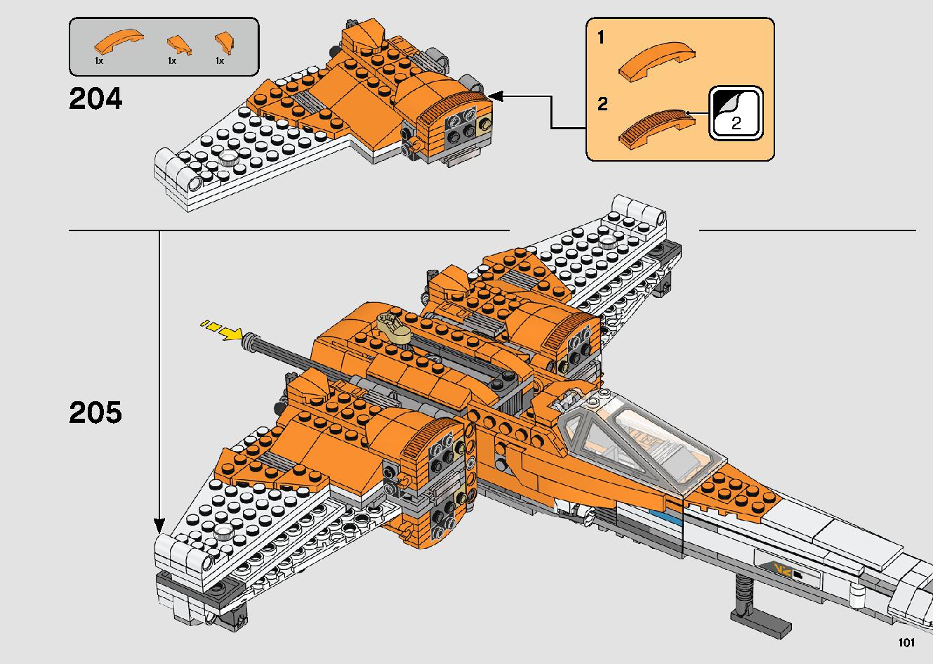 Poe Dameron's X-wing Fighter 75273 LEGO information LEGO instructions 101 page