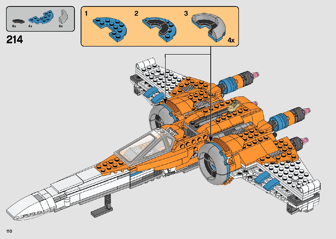 Poe Dameron's X-wing Fighter 75273 LEGO information LEGO instructions 110 page