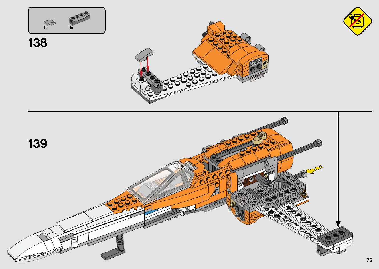 Poe Dameron's X-wing Fighter 75273 LEGO information LEGO instructions 75 page