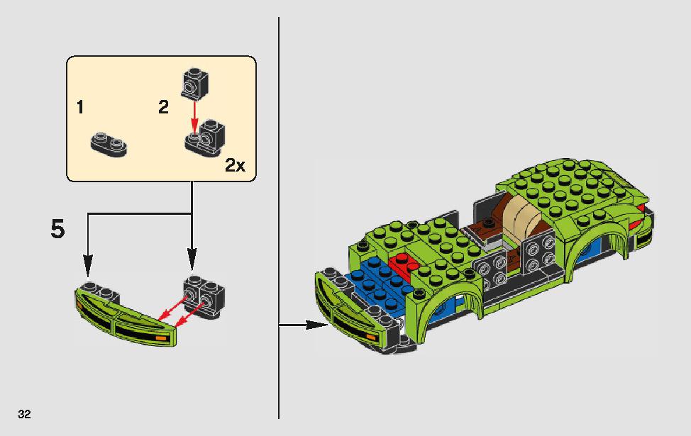 ポルシェ 911 RSR と 911 ターボ 3.0 75888 レゴの商品情報 レゴの説明書・組立方法 32 page