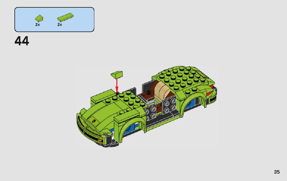 ポルシェ 911 RSR と 911 ターボ 3.0 75888 レゴの商品情報 レゴの説明書・組立方法 35 page