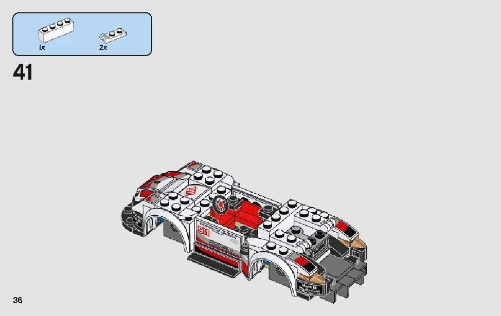 ポルシェ 911 RSR と 911 ターボ 3.0 75888 レゴの商品情報 レゴの説明書・組立方法 36 page