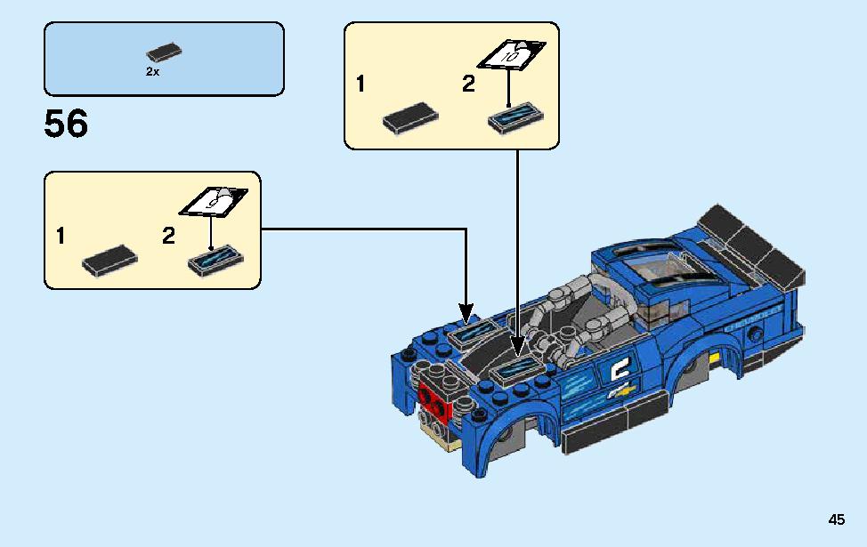 シボレー カマロ ZL1 レースカー 75891 レゴの商品情報 レゴの説明書・組立方法 45 page